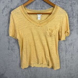 Sundance 100% Linen V neck Cuffed Sleeves Shirt Size Medium Minimalist Boho